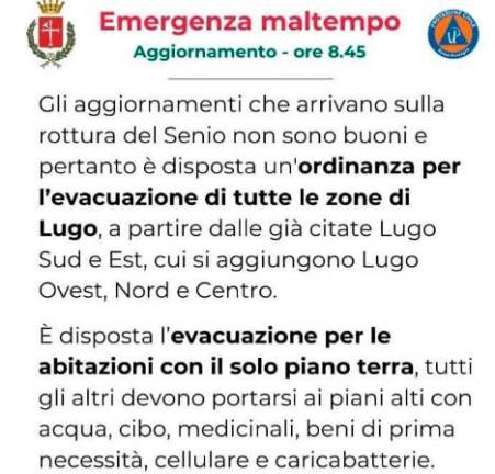 Maltempo in Romagna, la drammatica ordinanza del Comune: “Evacuare tutte le case di Lugo con il solo piano terra”