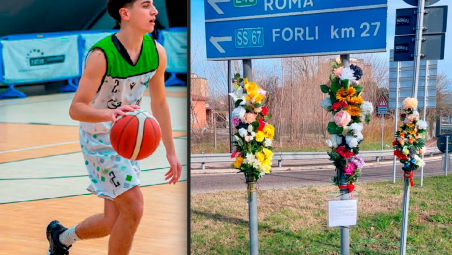 Alessandro Bianchi e i fiori lasciati dalla madre sul luogo della tragedia