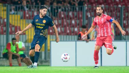 Matteo Rossetti e Riccardo Gaiola in Ravenna-Forlì di Coppa Italia (foto Massimo Fiorentini)