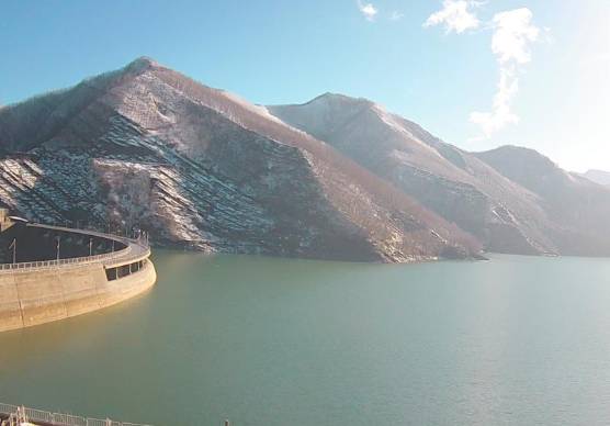 Un po’ di neve anche attorno alla diga di Ridracoli