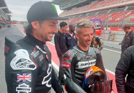 Marco Melandri (a destra) con John Hopkins