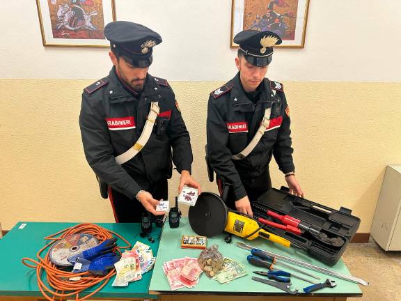 Il materiale sequestrato dai Carabinieri