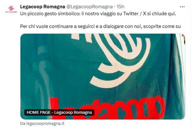 Legacoop Romagna abbandona X: “Non soddisfa gli standard minimi di controllo”