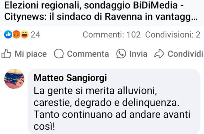 “La gente si merita le alluvioni”: bufera per il post del consigliere di Massa Lombarda dopo il sondaggio politico