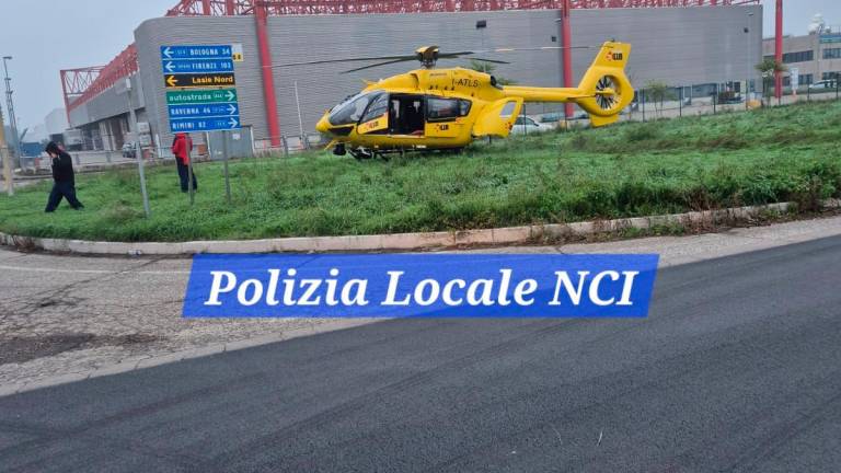 L’elicottero del soccorso intervenuto sul posto