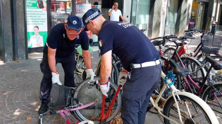 Ravenna, rimosse 25 carcasse di bici da viale Farini