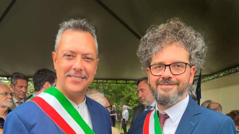 Il presidente del Consiglio comunale di Santarcangelo, Tiziano Corbelli, a Carpi col sindaco della città emiliana, Riccardo Righi