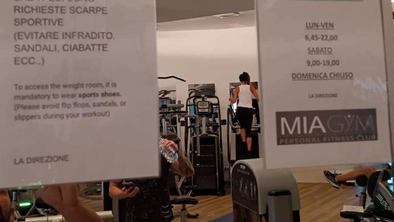 I cartelli esposti nella palestra Miagym