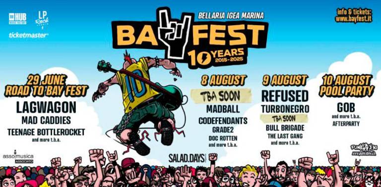 Bay Fest 2025 a Bellaria: il programma completo del festival punk rock