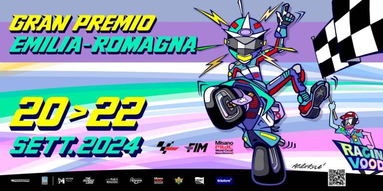 Il poster del Gran Premio dell’Emilia-Romagna del week-end 20-22 settembre