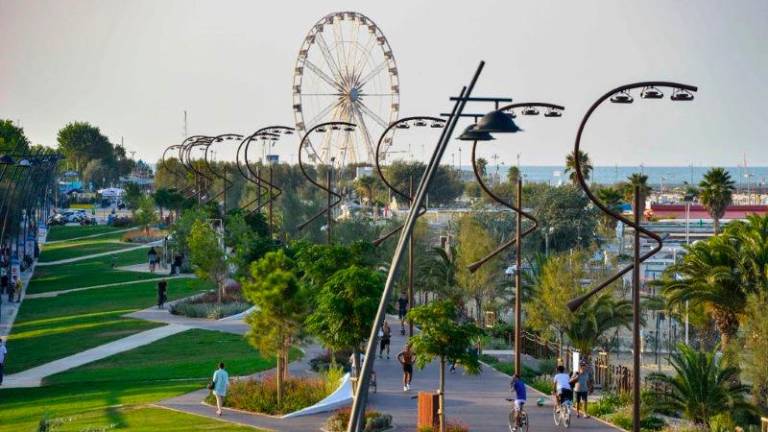 Rimini, il livello dell’Adriatico sale, il Parco del mare farà da barriera