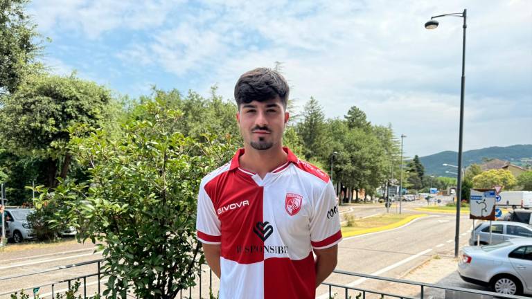 Antonio Cioffi con la maglia biancorossa (foto RIMINI FC)