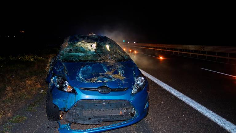 La Ford Fiesta, i cui passeggeri sono residenti a Ravenna, coinvolta nel sinistro (Foto Fiorentini)