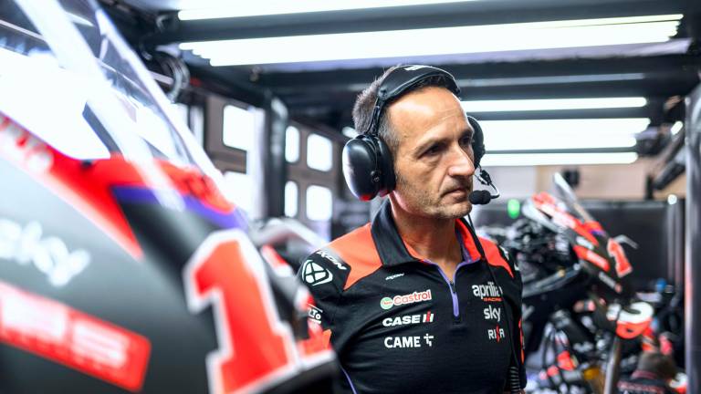 Il cesenate Michele Fantini, ingegnere motorista del team Aprilia Racing in MotoGp