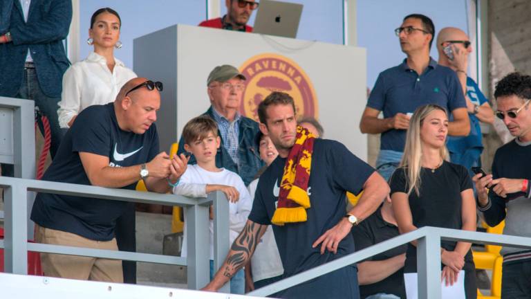 Ignazio Cipriani in tribuna al Benelli per Ravenna-Tuttocuoio (foto Massimo Fiorentini)