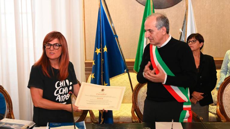 Maurizia Squarzi e il sindaco Gian Luca Zattini (foto Fabio Blaco)