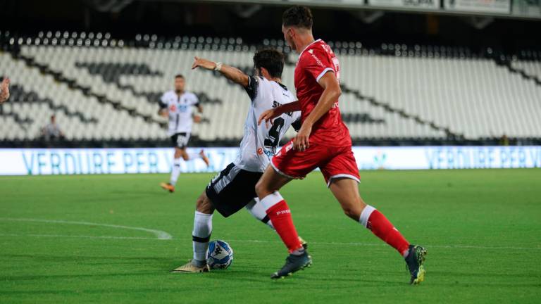 Il gol di Cristian Shpendi in Cesena-Padova di Coppa Italia (foto Gianmaria Zanotti)