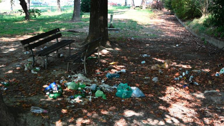 Rifiuti al parco “Rolla” (foto Fabio Blaco)