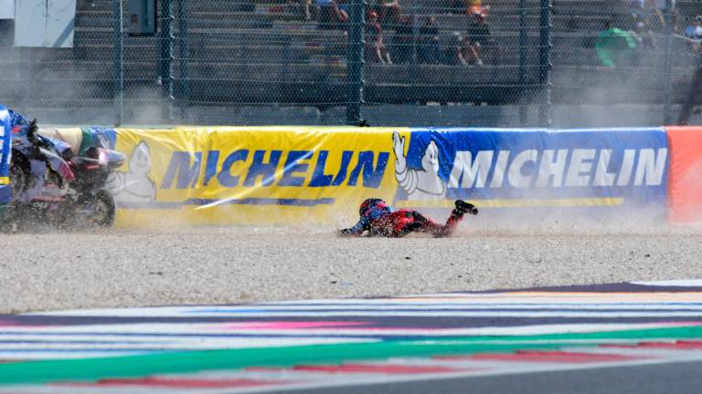 La sequenza della caduta di Marc Marquez (foto Fini)