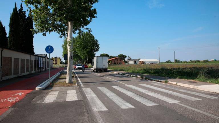 La via Dismano a ridosso del cimitero