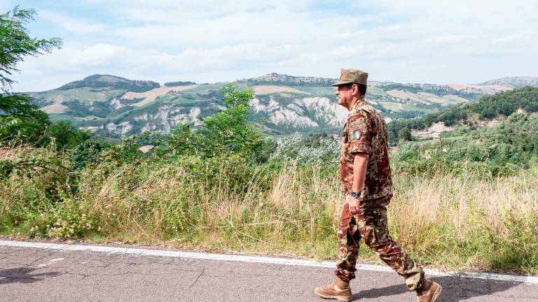 Il generale Figliuolo in una delle sue visita sull’Appennino romagnolo