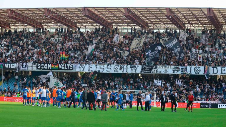 Un’immagine della curva Mare nella gara d’andata Cesena-Brescia (foto ZANOTTI)