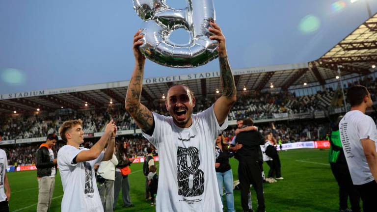 Luigi Silvestri il giorno della promozione del Cesena in Serie B (foto Gianmaria Zanotti)