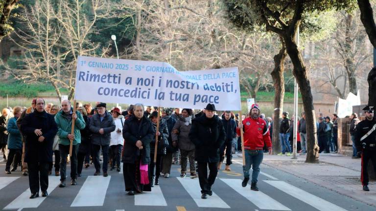 Il corteo alla Marcia della Pace