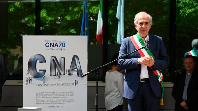 Il sindaco Gian Luca Zattini oggi alla Cna (foto Blaco)