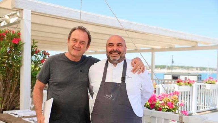 Roberto Casali, di “Ecopesce”, con Omar, del “Maré”