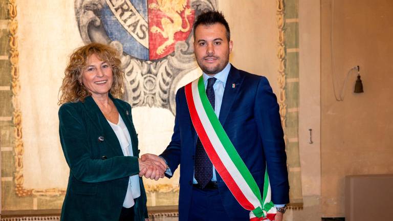 La neo-assessora Gambetti con il sindaco Panieri (foto Mmph)