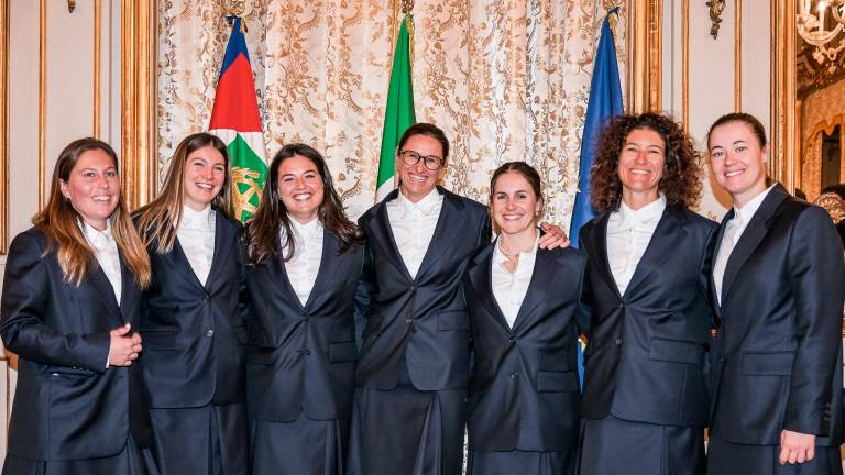 Il riminese Max Sirena con il team Luna Rossa dal presidente della Repubblica