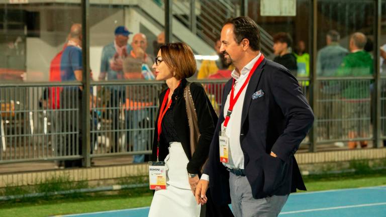 La presidente del Rimini Fc, Stefania Di Salvo, e il numero uno di Responible, il marito Stefano Petracca