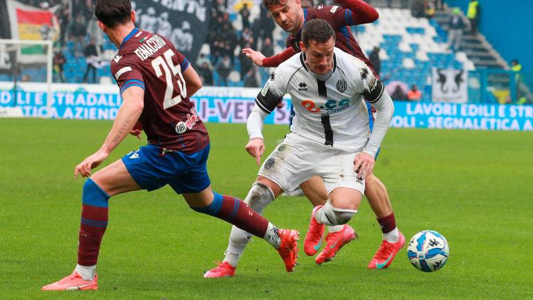 Dario Saric ha realizzato il gol-vittoria del Cesena a Reggio Emilia (Rega)