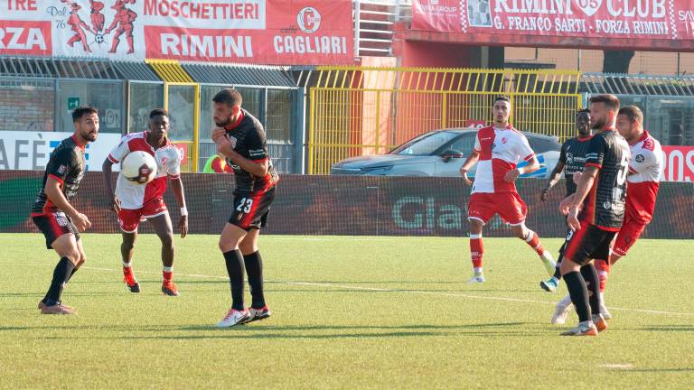 Il bellissimo gol del pareggio realizzato da Giacomo Parigi nel finale di Rimini-Torres