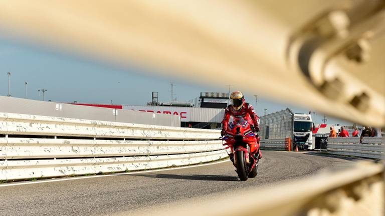 Una bella immagine di Pecco Bagnaia oggi a Misano (foto Alberto Fini)