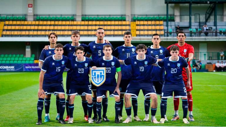 La nazionale di San Marino prima della partita a Chisinau (foto copyright ©MoldovaFA)