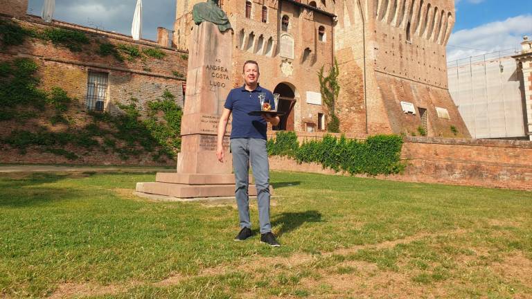 Dennis Guerrini sul prato della Rocca