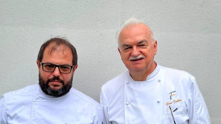 Matteo Coralli e Gino Fabbri i pasticceri che hanno pensato insieme il dolce dello speciale menù senza sprechi