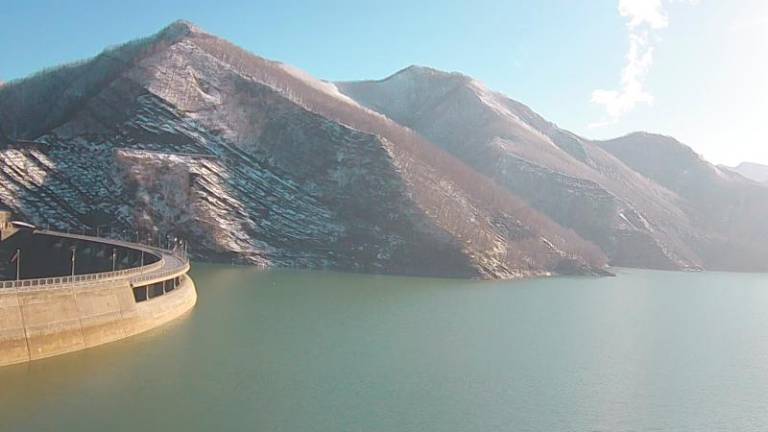 Un po’ di neve anche attorno alla diga di Ridracoli