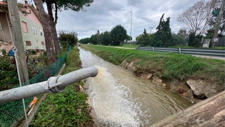 Le idrovore sono in azione nei campi del territorio di Cesenatico (Zanotti)