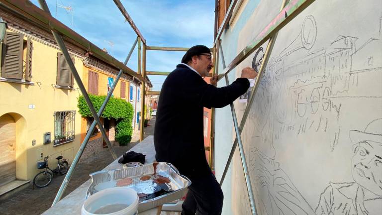 Rimini, nuovi murales felliniani al Borgo San Giuliano