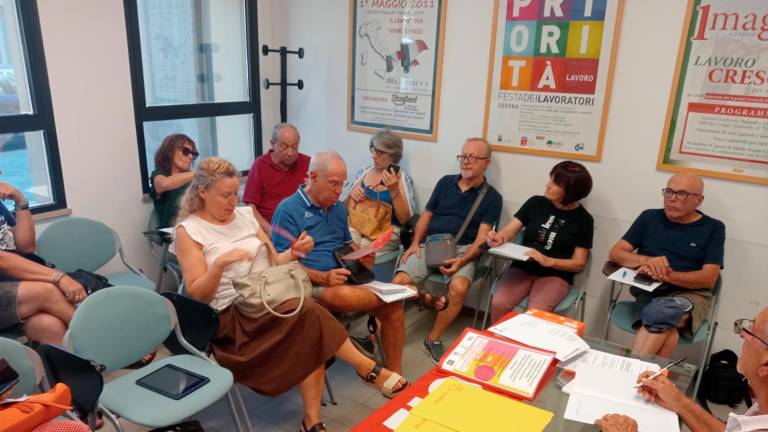 L’incontro dei pensionati di Spi-Cgil di ritorno dai campi anti-mafia