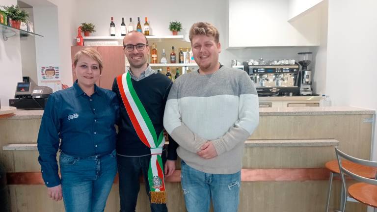 L’inaugurazione del bar insieme all’assessore Boschetti