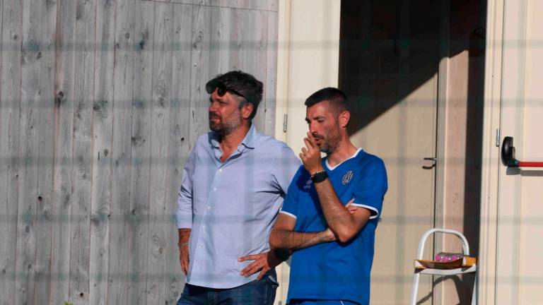 Il direttore sportivo Fabio Artico con il team manager Matteo Visani nella passata stagione ad Acquapartita (foto Zanotti)