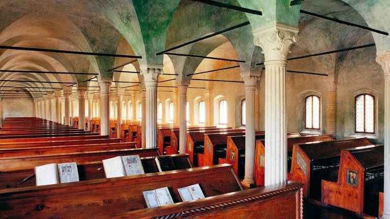 L’interno della Biblioteca Malatestiana di Cesena