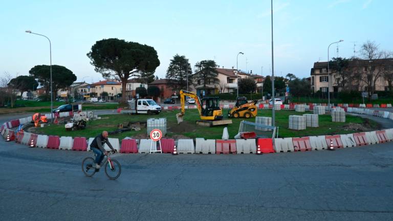 La rotonda di via Punta, uno dei punti di innesto della pista