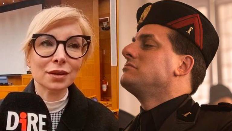 Rachele Mussolini e Luca Marinelli, protagonista della serie “M”