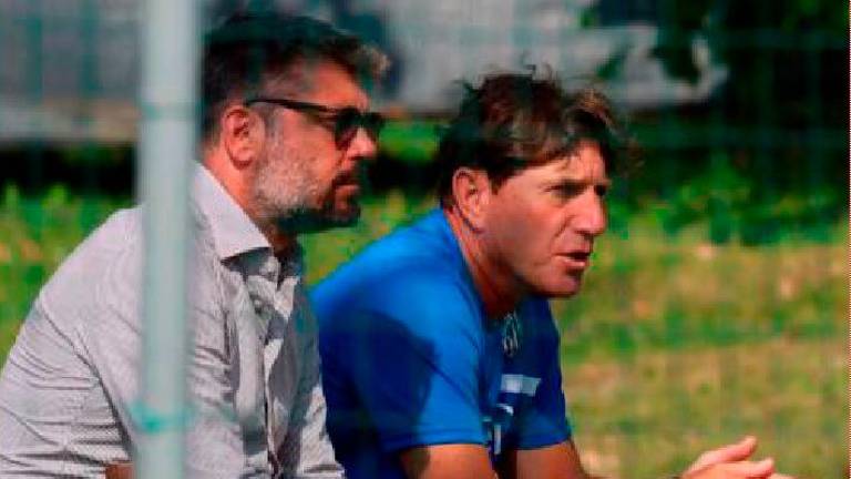 Il direttore sportivo Fabio Artico e il tecnico Michele Mignani (foto Gianmaria Zanotti)