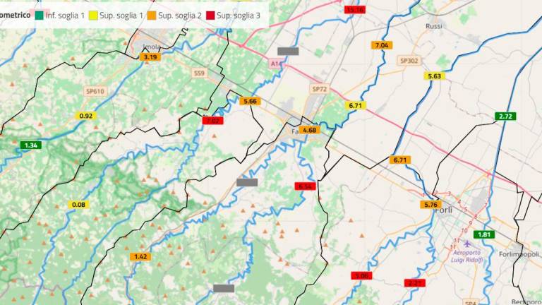 Maltempo in Romagna, situazione critica per i fiumi: Senio, Marzeno, Sillaro e Montone ben oltre i limiti